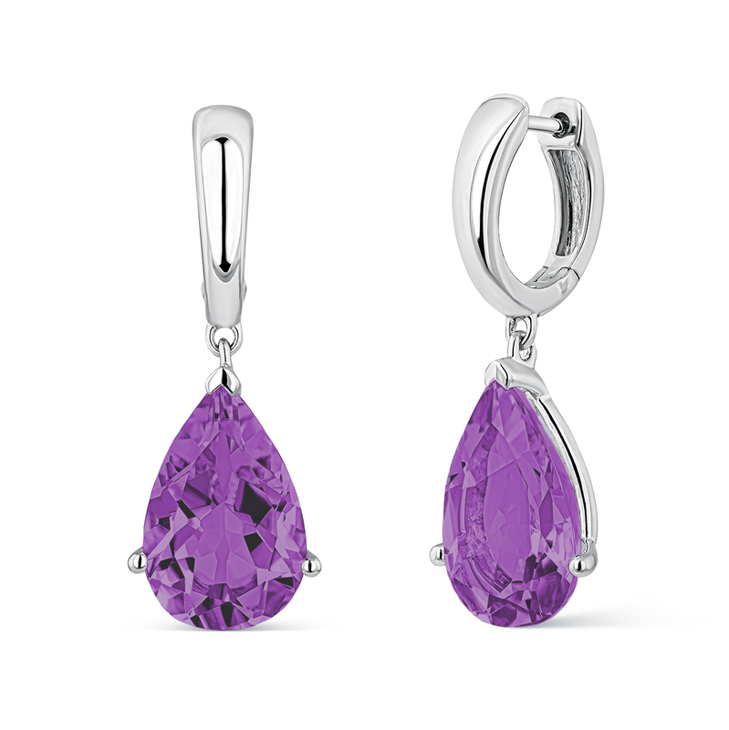 Silver earrings with purple amethyst, PE16116-AGAM13X8,5_V